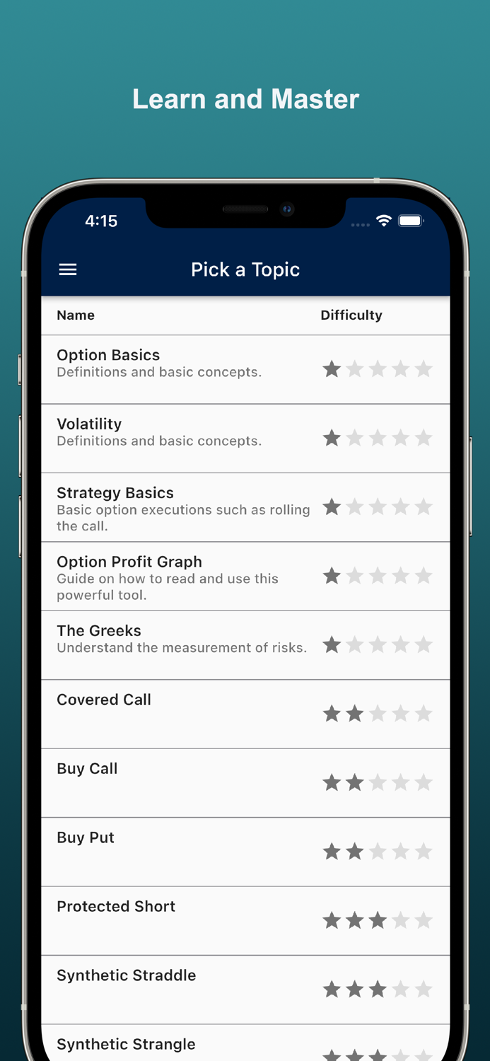 Optactic Option Strategy Tool