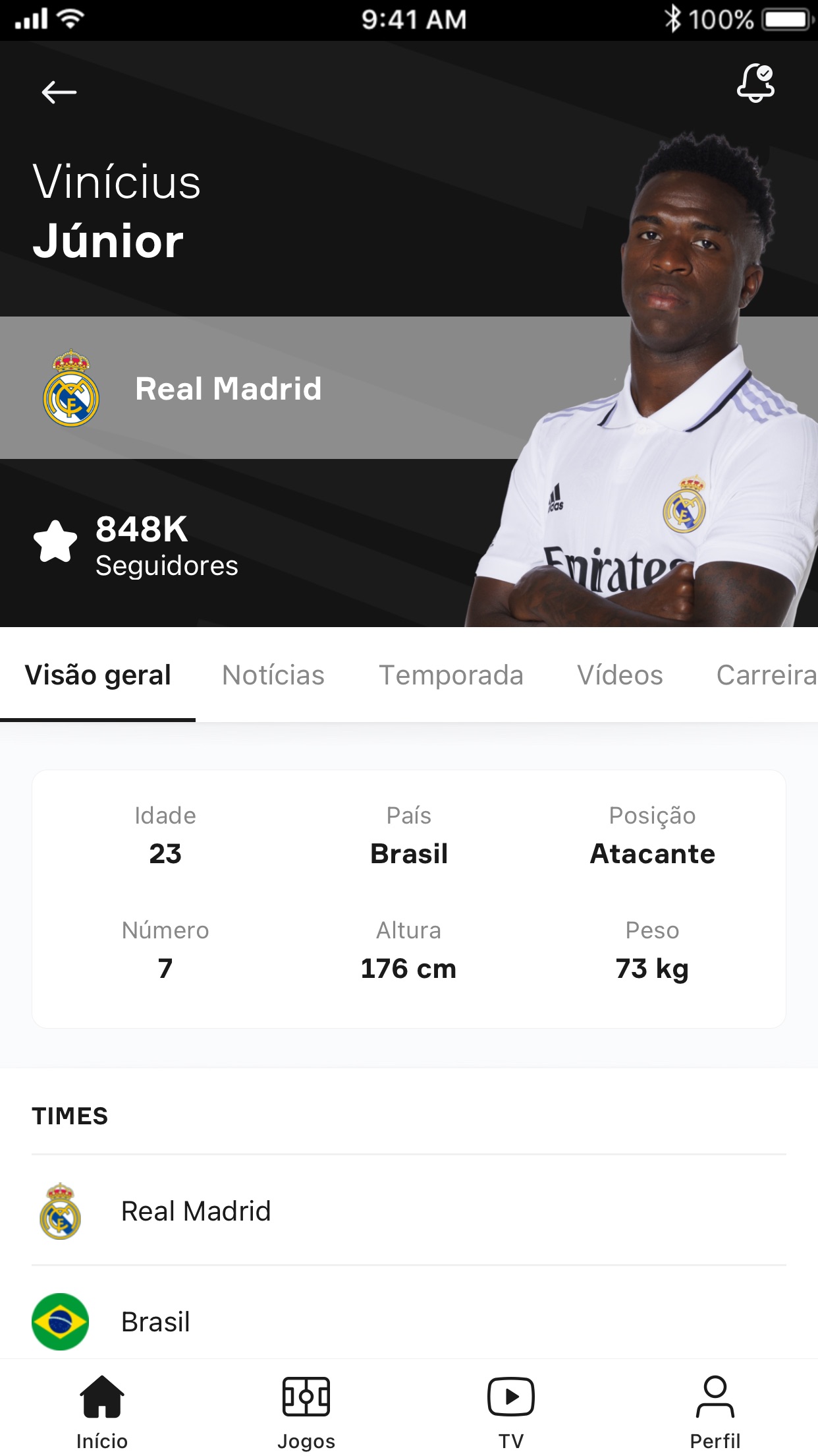 Screenshot do app OneFootball Resultados Futebol