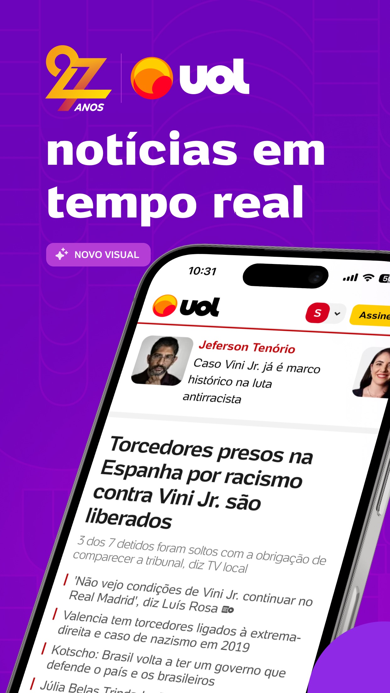 Screenshot do app UOL: Notícias em tempo real