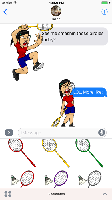 Radminton iPhone screenshot 5 - Stickers app