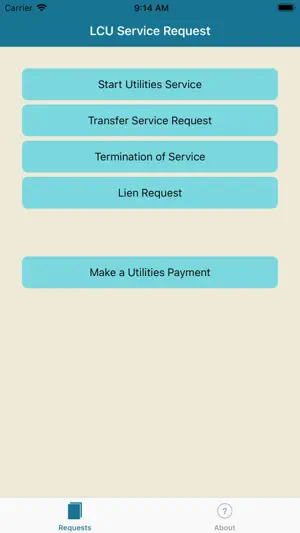 LCU Service Request screenshot 1