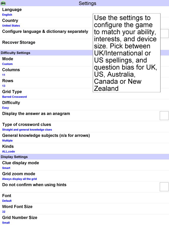 Crossword Unlimited iPad screenshot 4 - Games app
