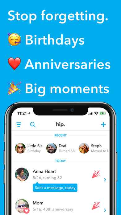 hip: Birthday Reminder App Screenshot