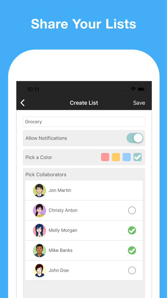 #3. Listington: Simple To-Do Lists (iOS) Podle: Anzytron, LLC