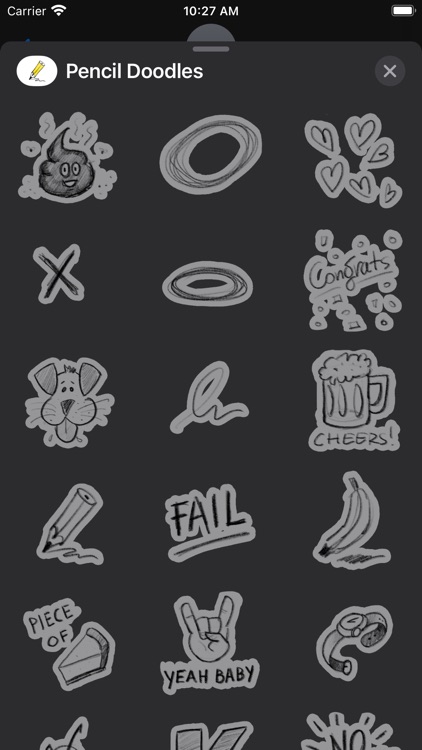 Pencil Doodles Sticker Pack screenshot-6