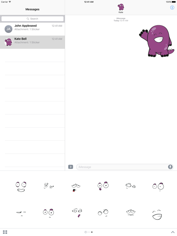 Screenshot #5 pour Purple Monster Sticker Pack