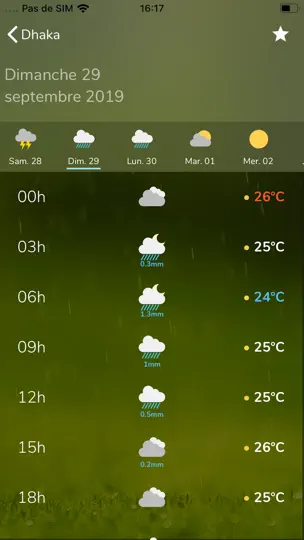 Capture d'écran de Meteociel sur iPhone 2