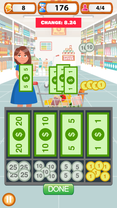 Supermarket Cashier Money Game screenshot 2