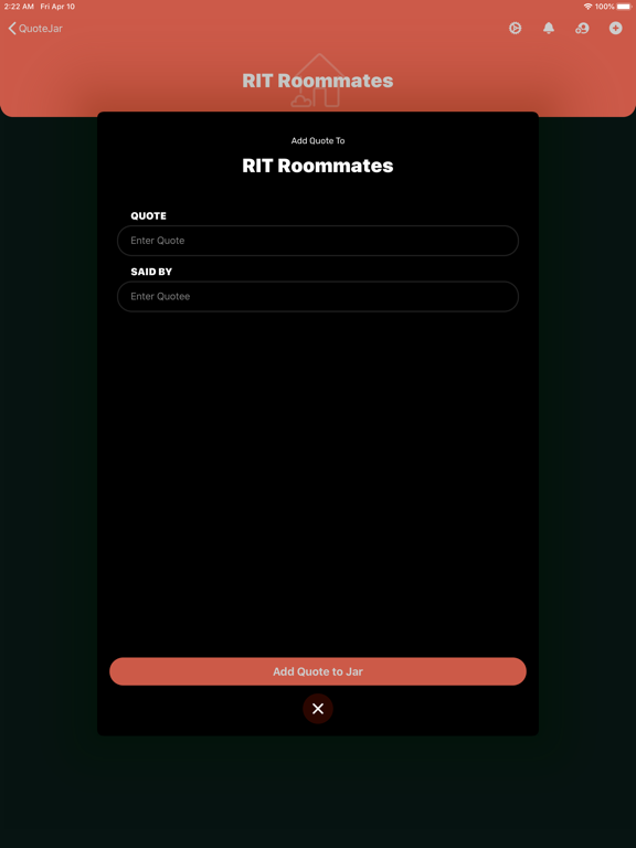QuoteJar iPad screenshot 4 - Social Networking app