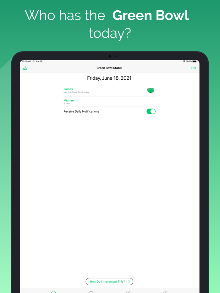 Green Bowl Its My Turn