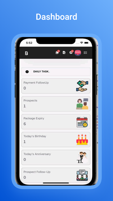Fitness Board Admin Screenshot