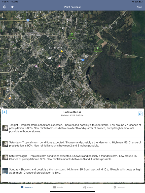 Screenshot #1 for National Weather Forecast Data