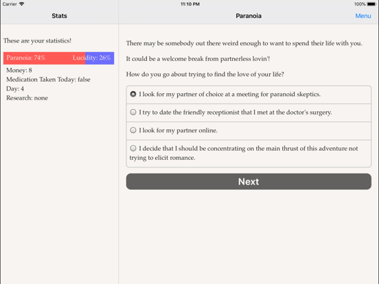 Paranoia iPad screenshot