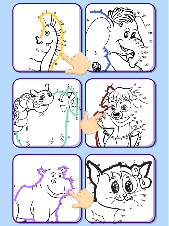 Connect and paint animal draws