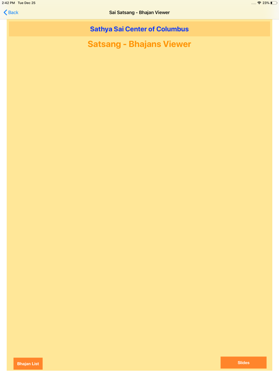Sri Sai Satsang-Bhajan Viewer iPad screenshot 3 - Education app