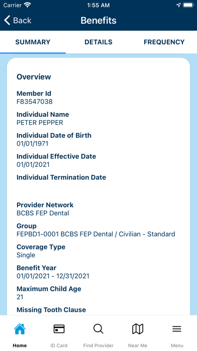 BCBS FEP Dental Screenshot