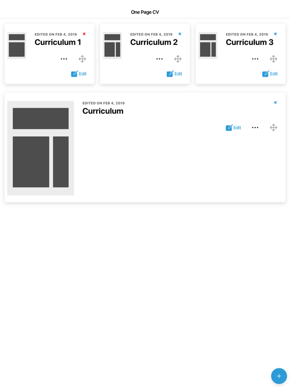 One Page CV - PDF Resume iPad screenshot 4 - Productivity app