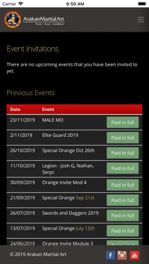 Arakan Martial Art Student App screenshot 3