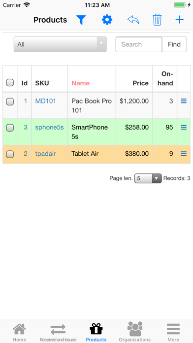 Nano Inventory Screenshot