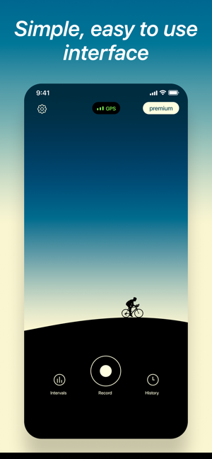 ‎Снимак екрана за праћење бициклистичке удаљености