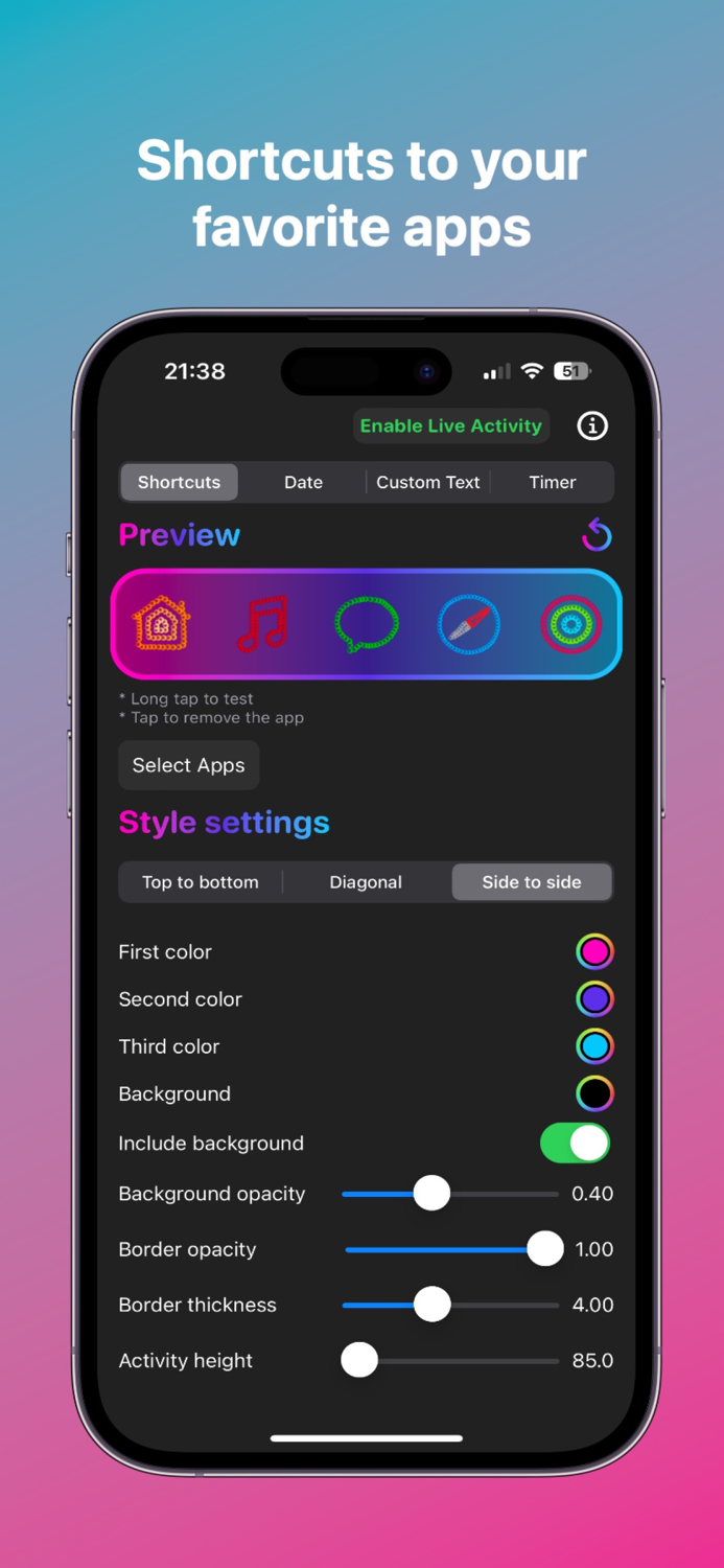 Edgy Live Activities and Widget
