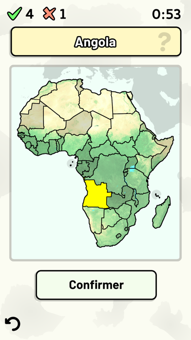 Screenshot #1 pour Pays d'Afrique - Quiz
