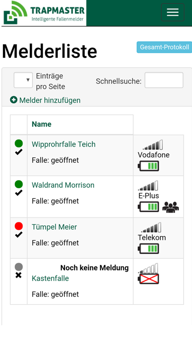 Screenshot #2 pour TRAPMASTER Fallenmelder