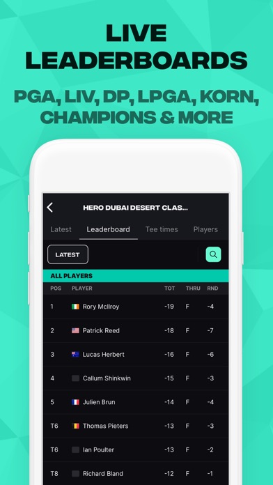 GLF: Golf Live Scores & News Screenshot