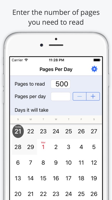 Pages Per Day Screenshot