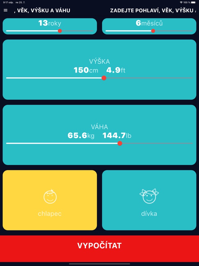Kalkulačka Ideální Váhy a BMI v App Storu