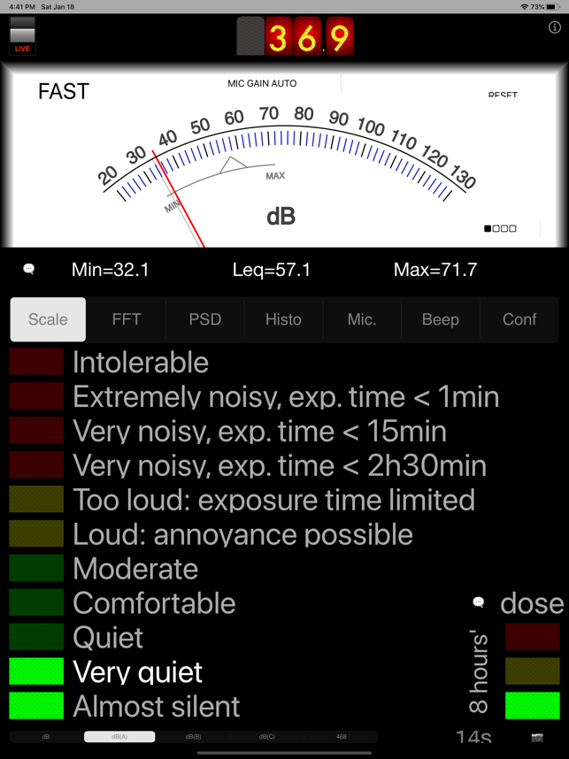‎SPLnFFT Noise Meter Screenshot