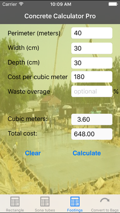 Screenshot #3 pour Concrete Calculator Pro Metric