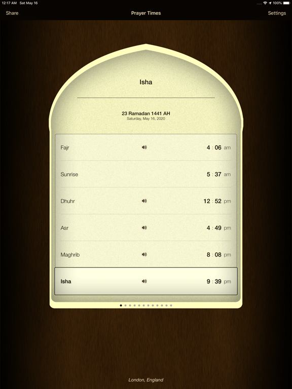 Prayer Times UK: Athan iPad screenshot 1