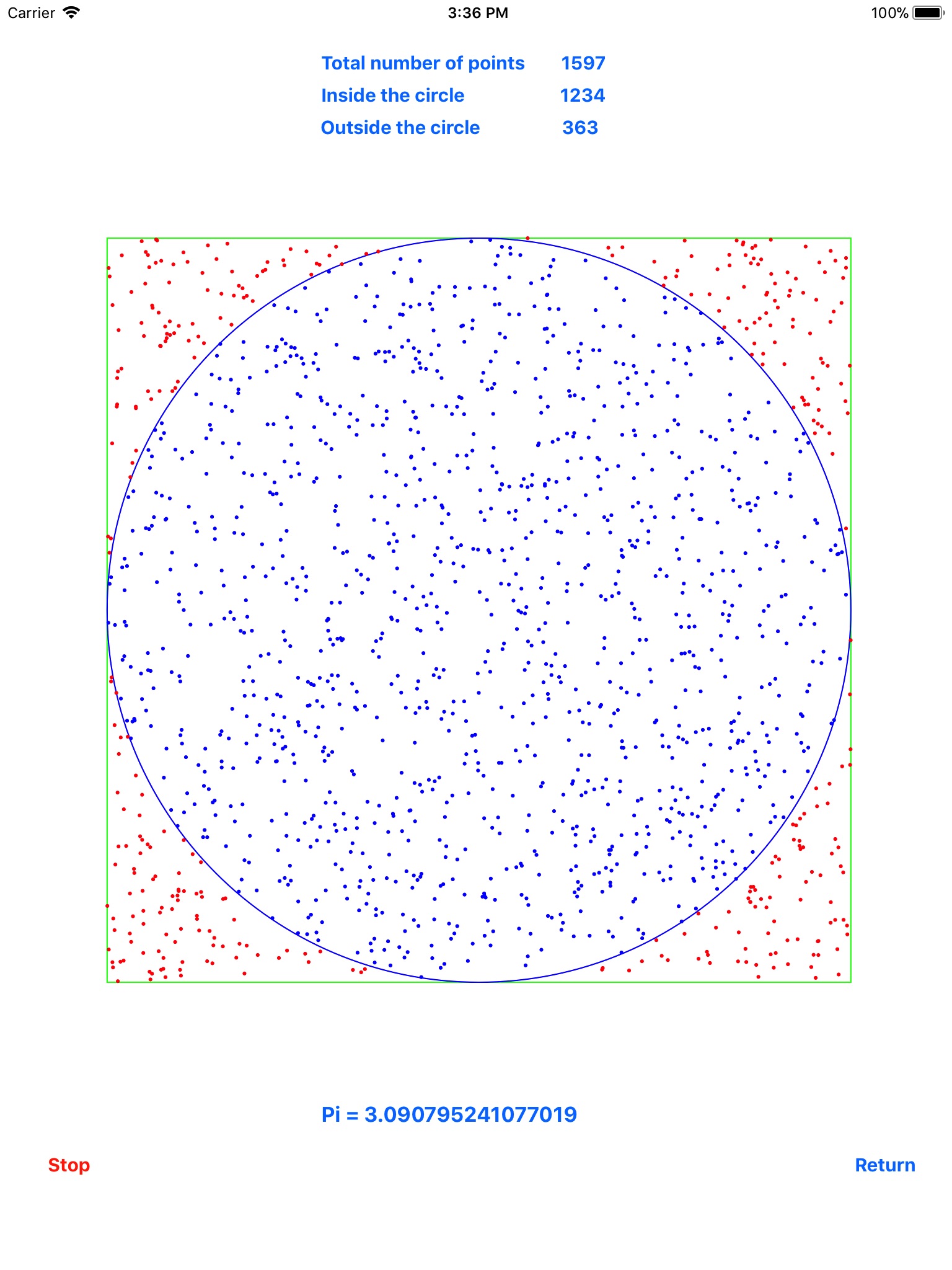 Calculation of Pi screenshot 2