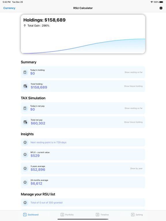 Screenshot #4 pour RSU Calculator