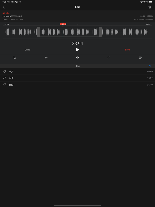 ‎AVR X PRO – Bildschirmfoto des Sprachrekorders