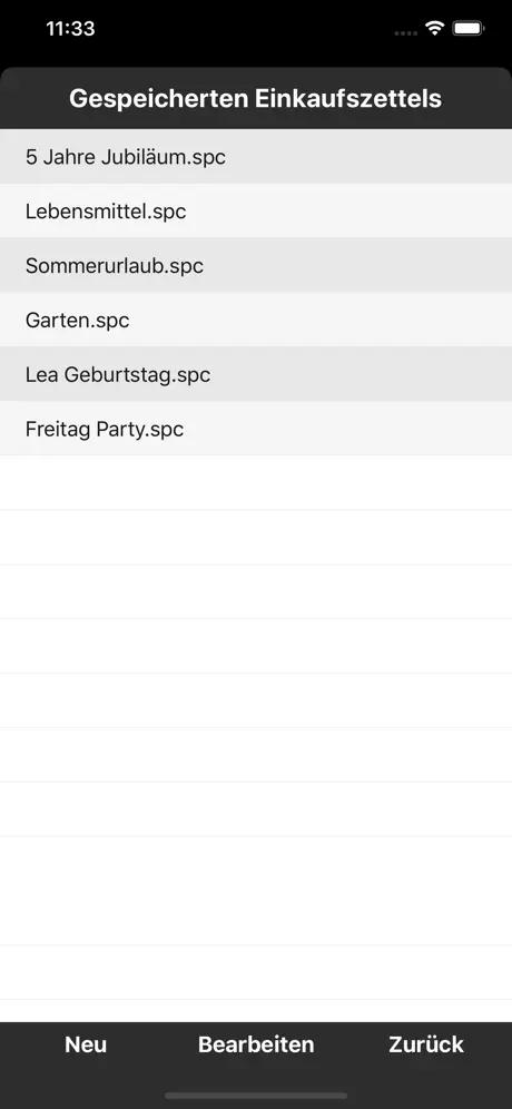 Einkaufslisten
