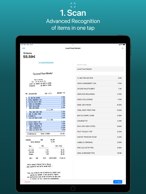 Split! your receipts iPad screenshot 2 - Finance app