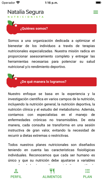 Nutricionista Natalia Segura Screenshot