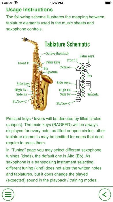 Saxophone Tabs Screenshot