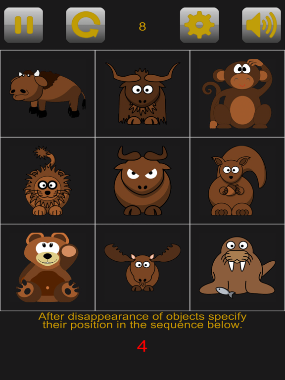 Brain training. Remember seq iPad screenshot