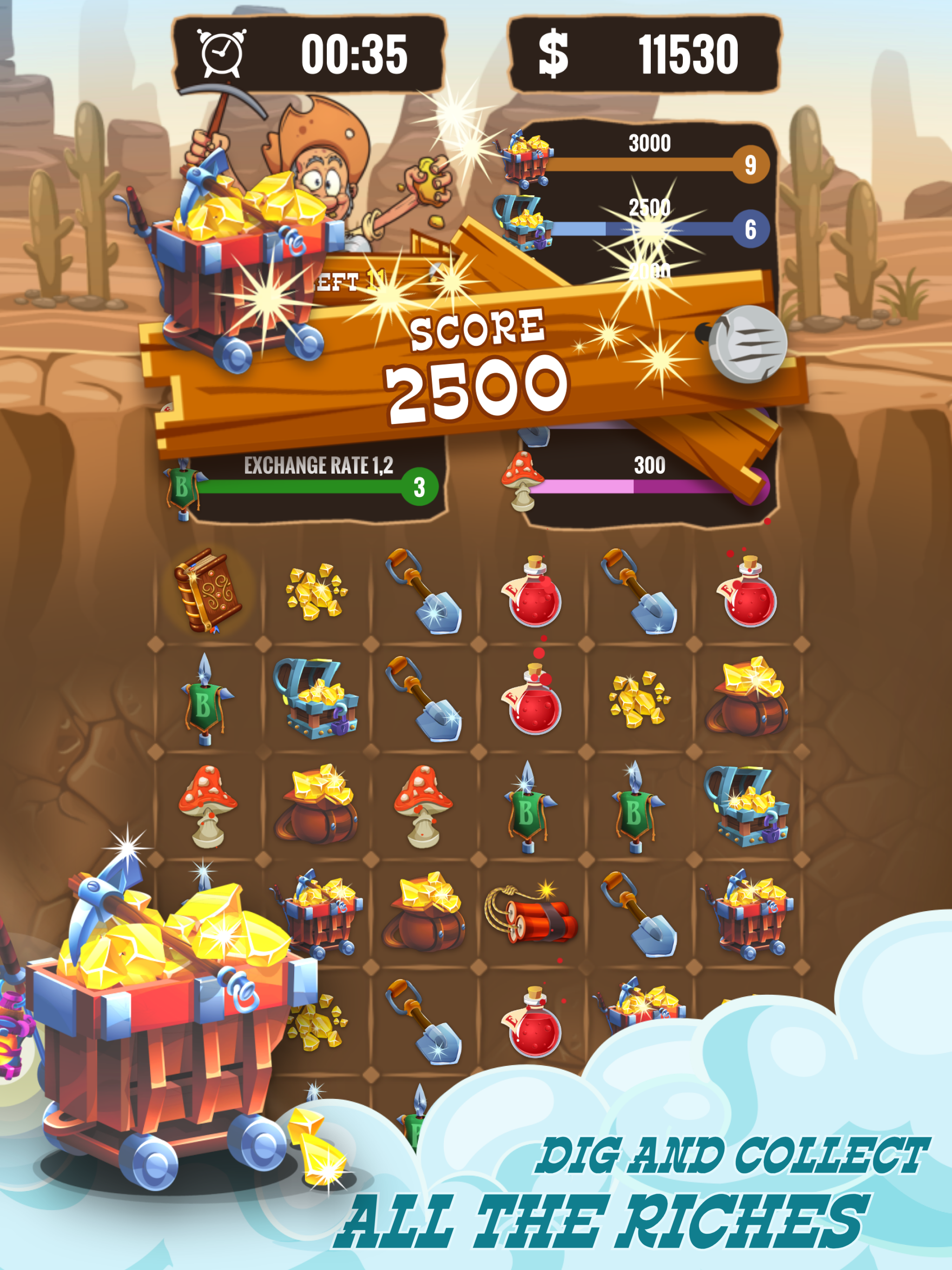 Gold Miner & Match 3 Tycoon screenshot 9