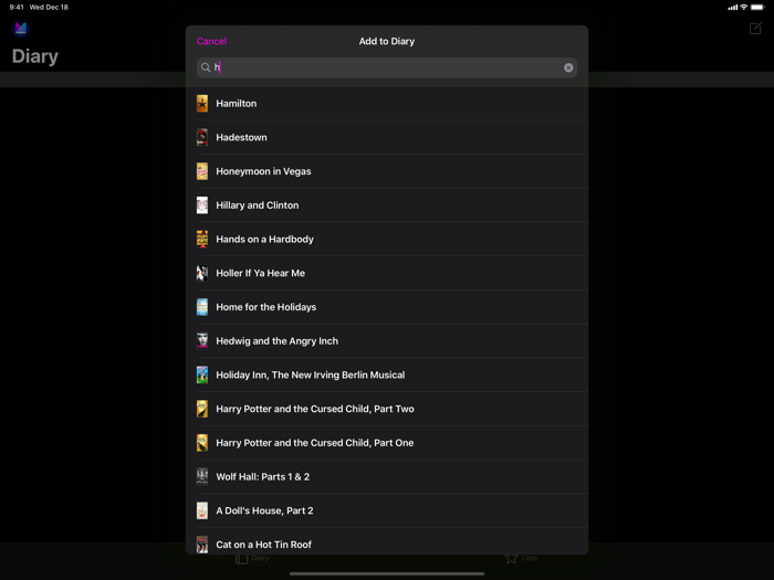 Mezzanine Theater Diary