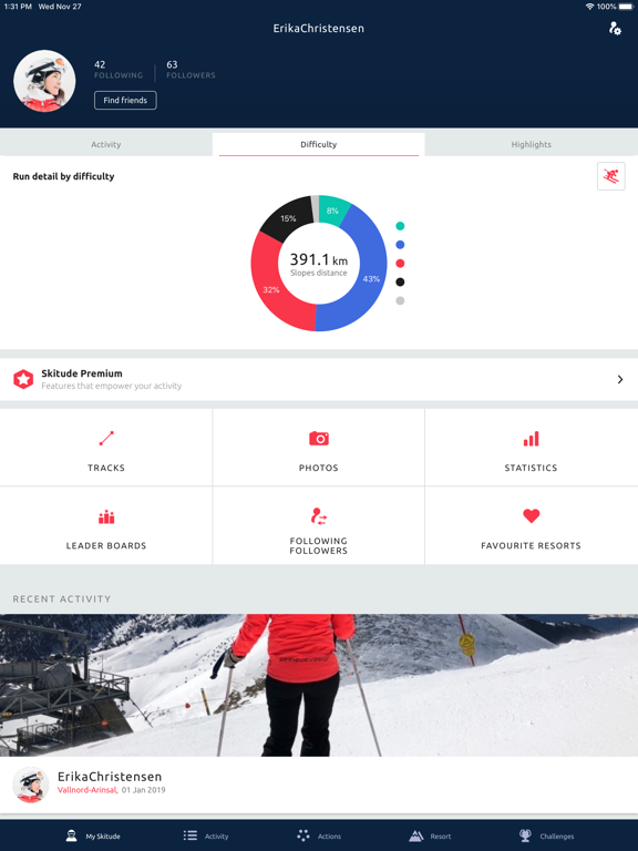 Skitude: The ski community iPad screenshot 2 - Sports app