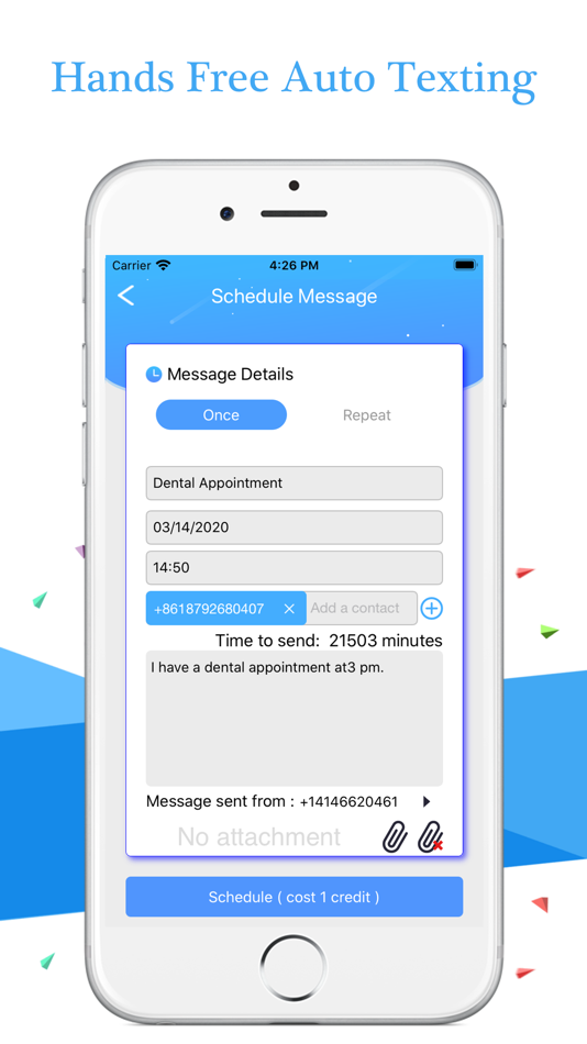 #1. AutoSender - Automatic Texting (iOS) 由: FreeRamble Technology Inc.