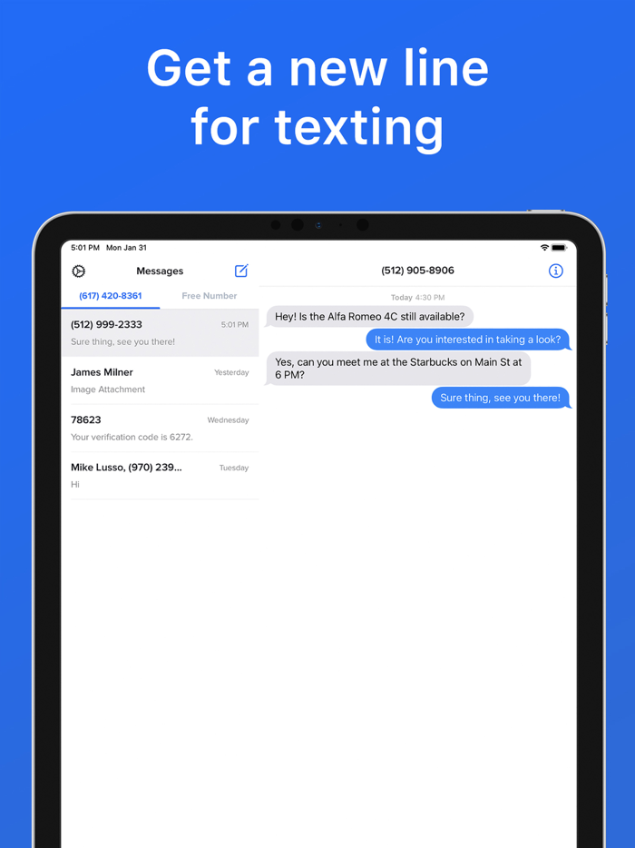 Second Texting Number