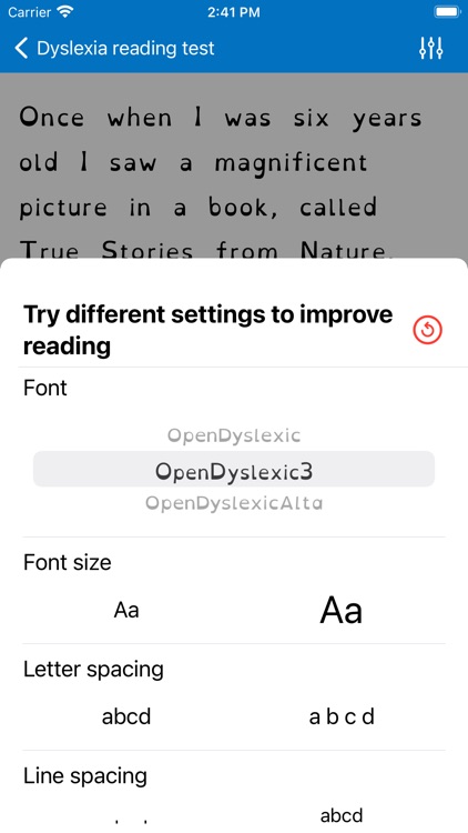 Dyslexia ADHD reading test dys