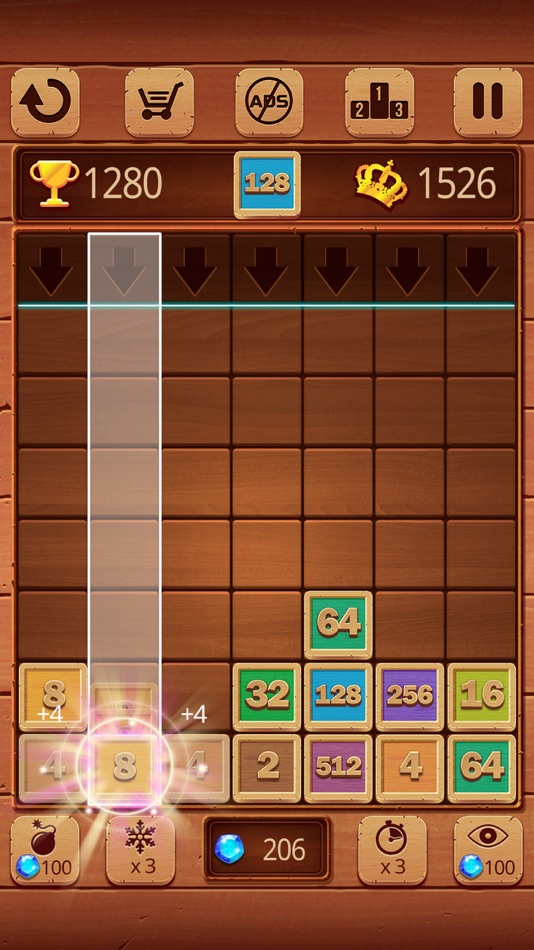 #5. Merge Numbers : Wooden edition (iOS) By: PLAYTOUCH