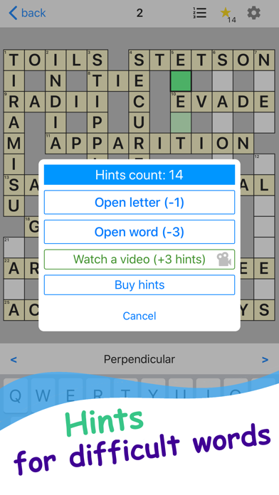 English Crosswords Puzzle Game Screenshot