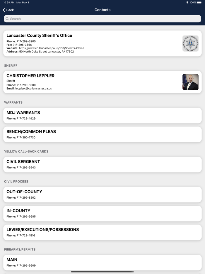 Lancaster County PA Sheriff